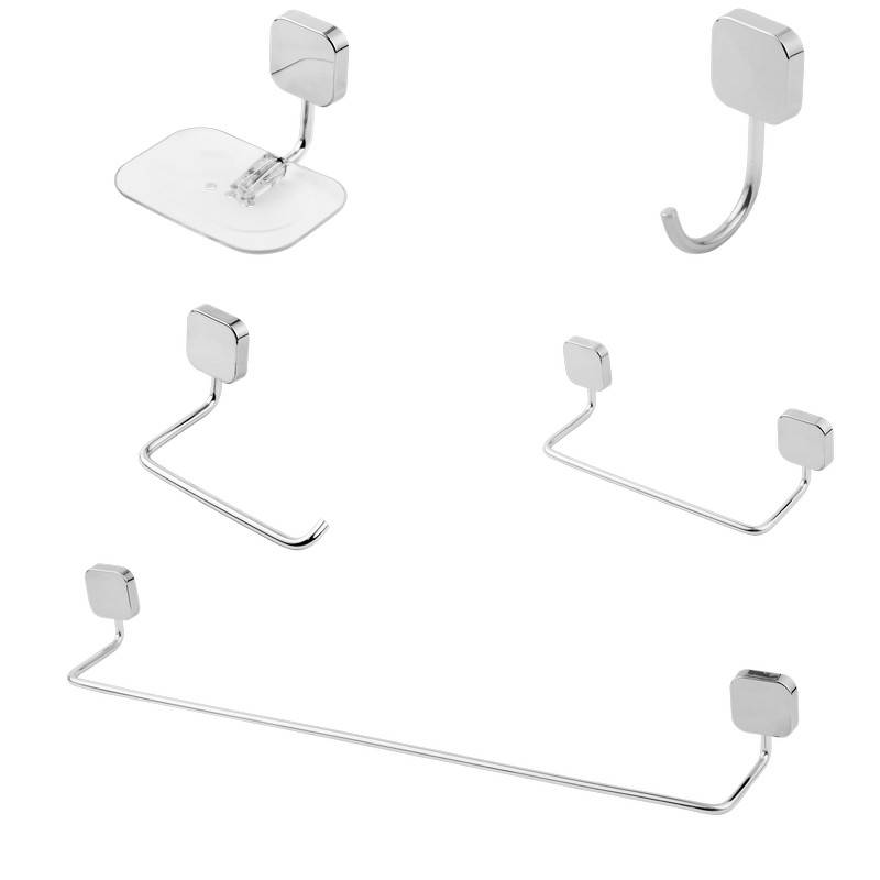 Kit Acessórios Para Banheiro Higo/Imperatriz Quaddri 5 Peças Cromado